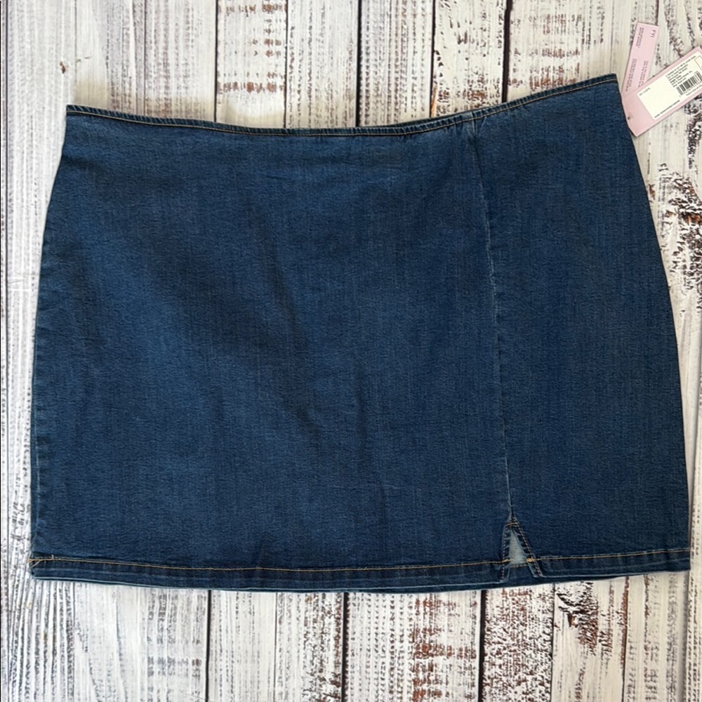 Wild‎ Fable Curvy Blue Jean Mini Skirt 24W NWT